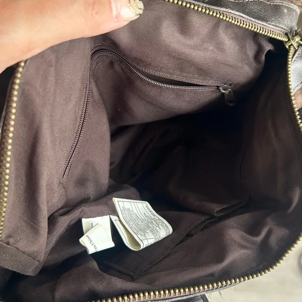 Avon Handbag Small Brown Faux Fur Trim Hand Bag 2000s y2k